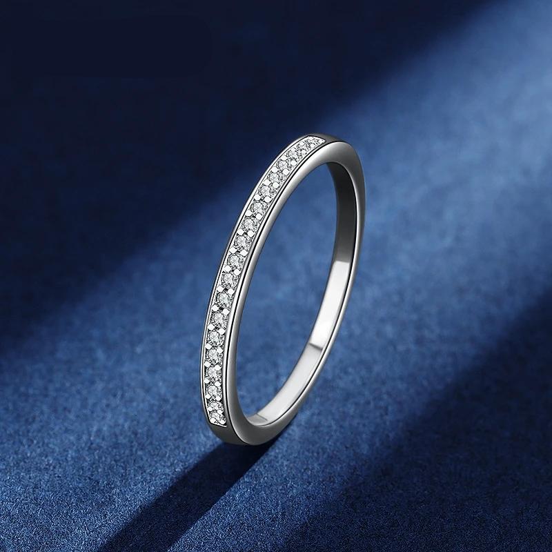 Fashion Couple Ring Pure 100% 925 Sterling Silver Ring Jewelry moissanite ring Zircon Band Anniversary Gift for Men Women